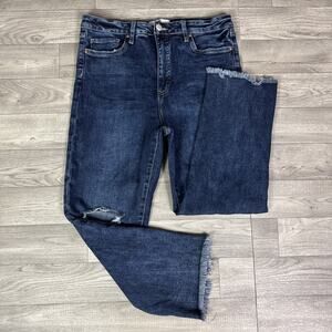 RFM Denim Los Angeles Dylan High Rise Cropped Straight Jeans Dark Wash sz 13/31